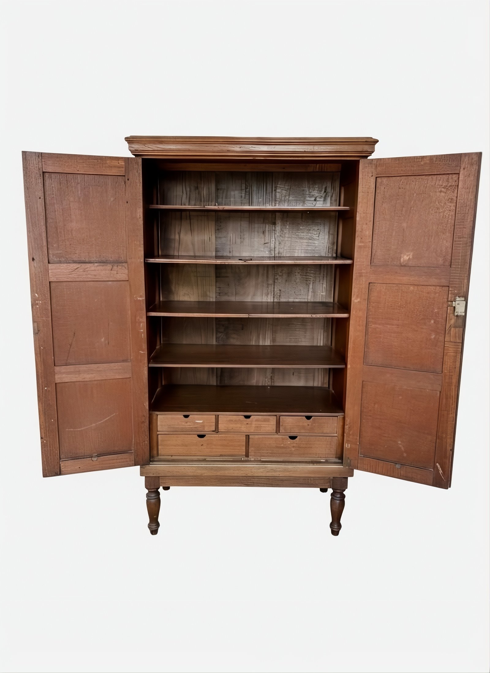 C21-17 Armario/Alacena Rústica de Madera Maciza con Patas Torneadas - Imagen 3