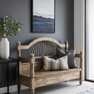 LM-4 Banca de Madera Maciza y Respaldo Tipo Windsor