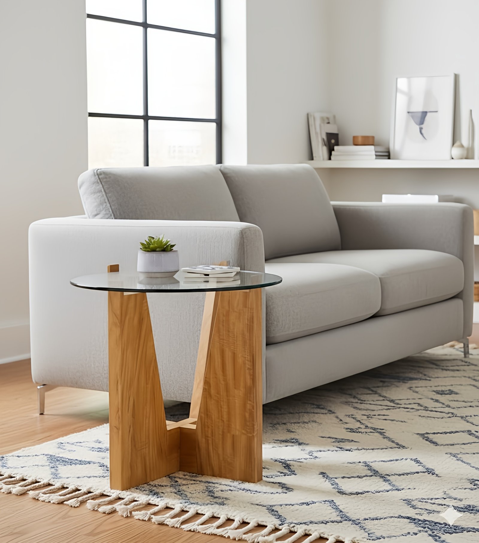 DY-02 Base para Mesa auxiliar "Fusión Geométrica Natural"