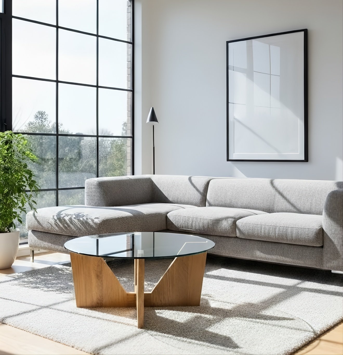 DY-01 Base para Mesa de Centro "Fusión Geométrica Natural"