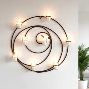 DY-B01 Portavelas de Pared "Espiral de Luz"