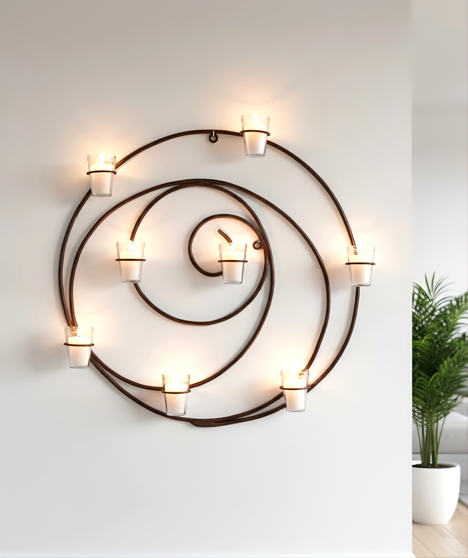 DY-B01 Portavelas de Pared "Espiral de Luz"