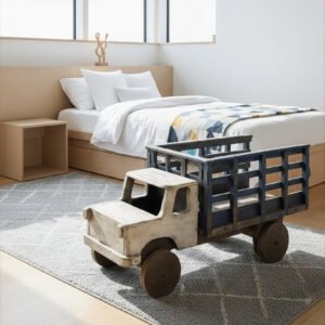 PT-8 Camión de Juguete de Madera Artesanal - Estilo Vintage Rústico