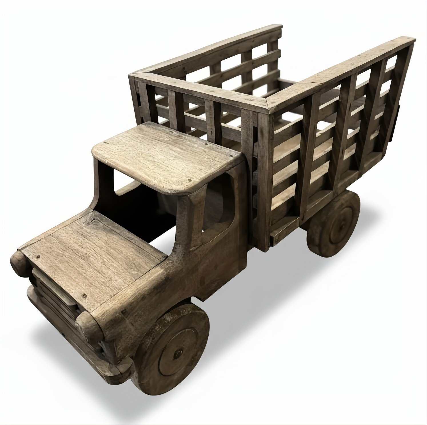 PT-8 Camión de Juguete de Madera Artesanal - Estilo Vintage Rústico - Imagen 3