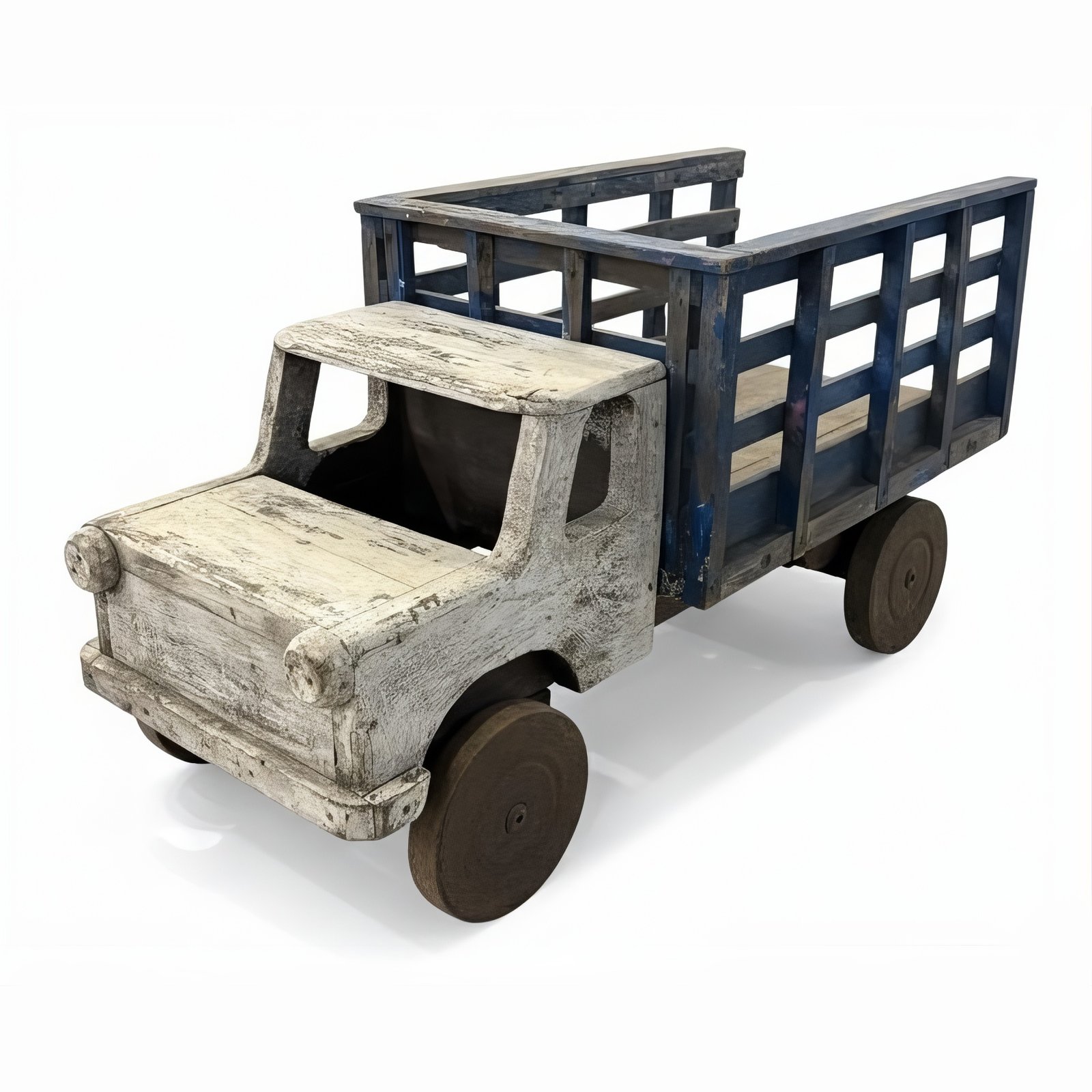 PT-8 Camión de Juguete de Madera Artesanal - Estilo Vintage Rústico - Imagen 2