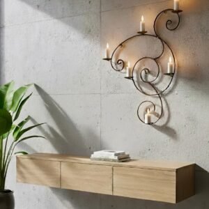 DY-03 Candelabro de Pared de Hierro Forjado Espiral