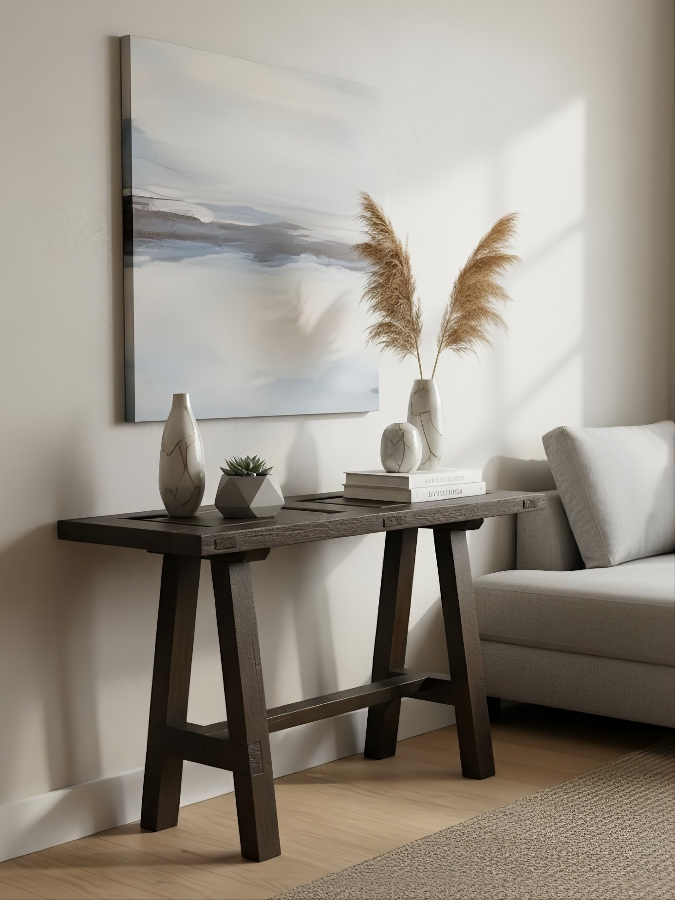 C-21-1 Mesa Auxiliar Rústica Puerta Antigua