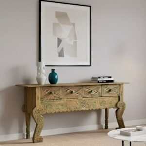 C21-12 Mesa/Consola tallada Nahualá verde