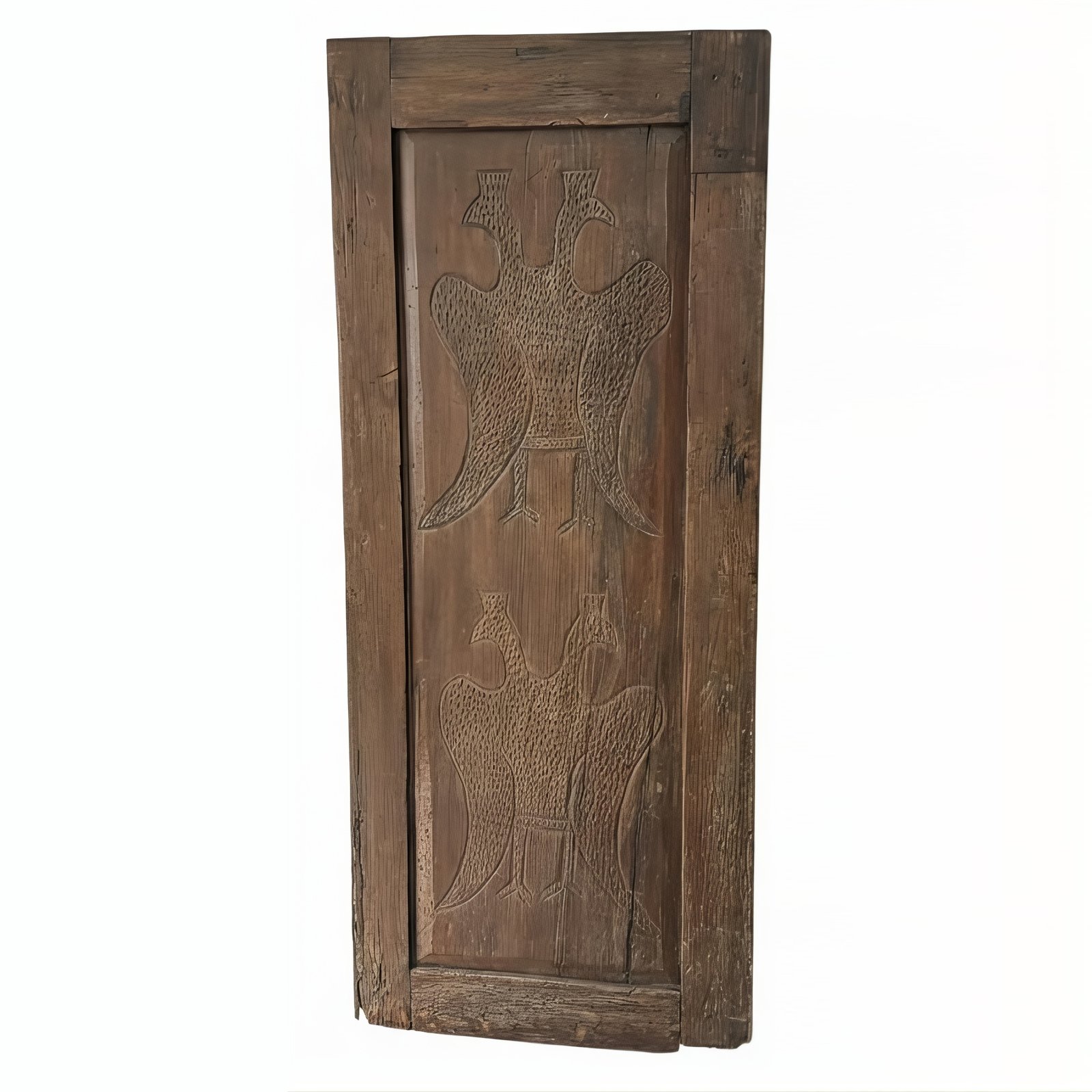 C21-14 Panel de Madera Antiguo Tallado con Águilas Bicéfalas - Imagen 2