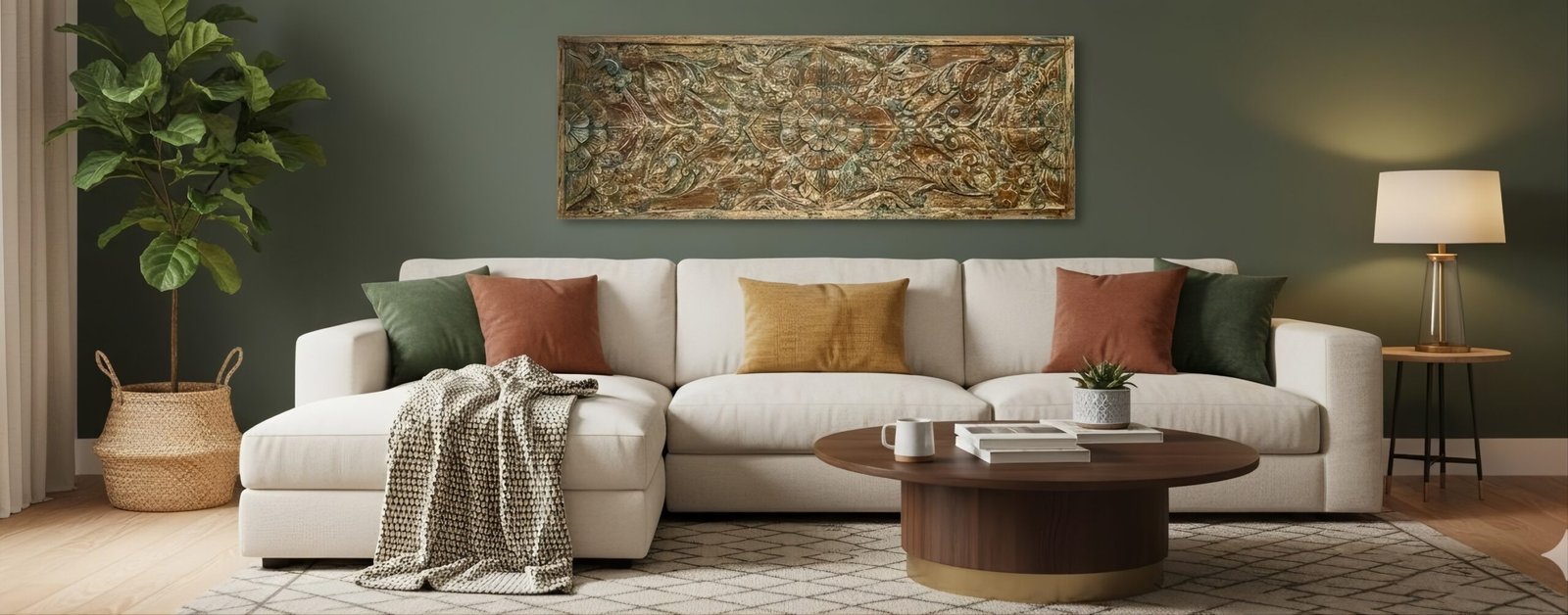 LP-30 Placa tallada flor verde