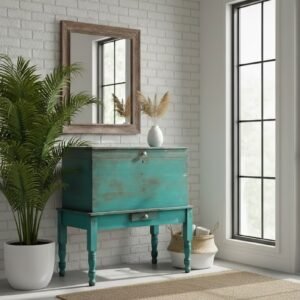 LP-29 BAÚL VERDE SOBRE MESA AUXILIAR