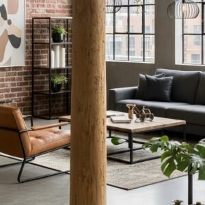PT-12 Columna Decorativa de Madera Maciza con Capitel Rústico