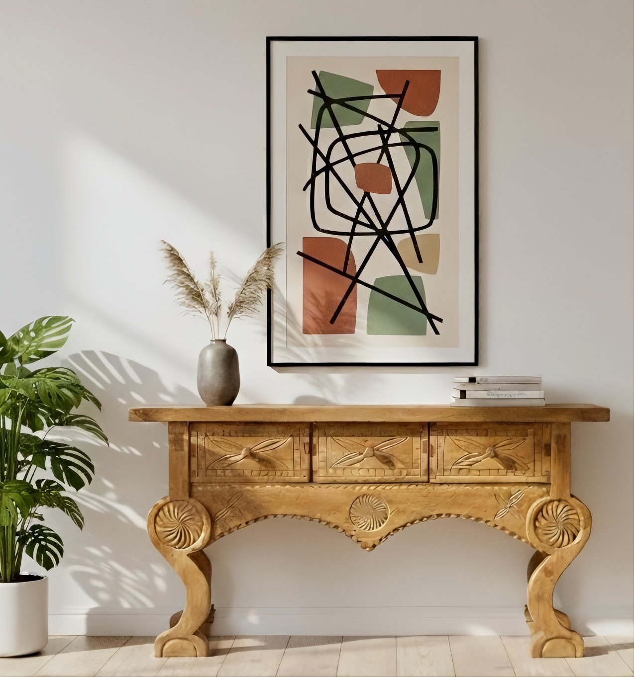 PT-22 Consola/Mesa tallada grande Nahualá