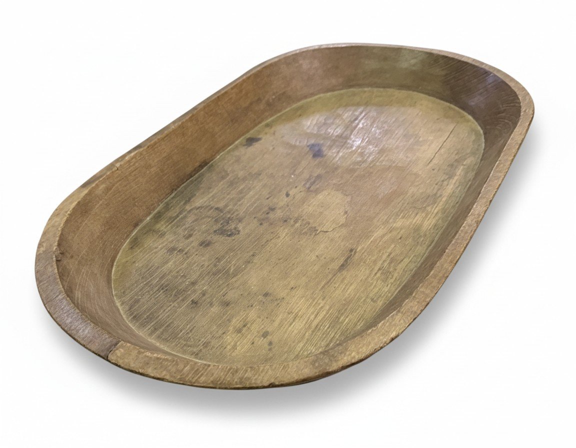 GEC-2 Batea Ovalada de Madera Antigua - Imagen 2