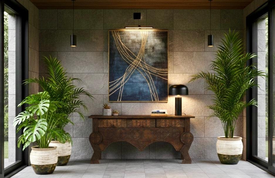 C21-13 Consola Rústica de Madera Tallada - Imagen 6