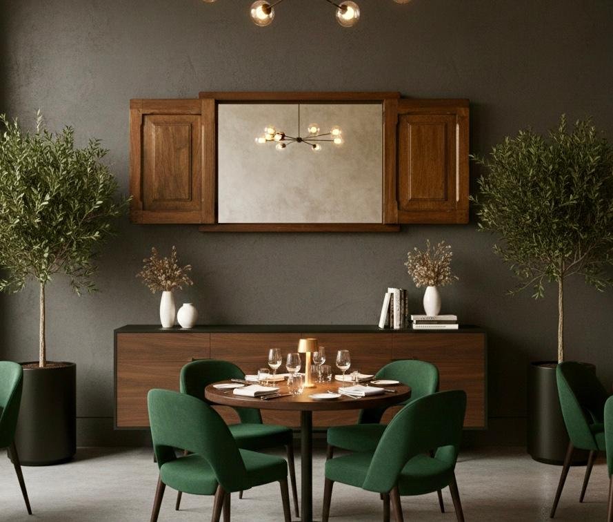 C21-16 Espejo Mural de Estilo Rústico con Contraventanas de Madera - Imagen 5