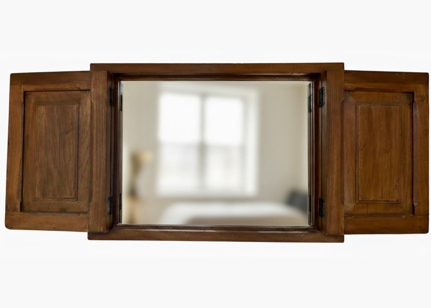 C21-16 Espejo Mural de Estilo Rústico con Contraventanas de Madera - Imagen 6