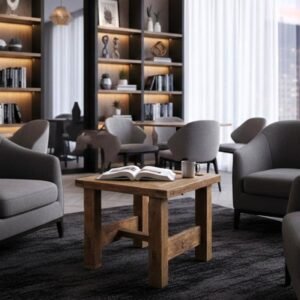 C-21-2 Mesa Auxiliar de Estilo Rústico Industrial - Madera Maciza Reciclada