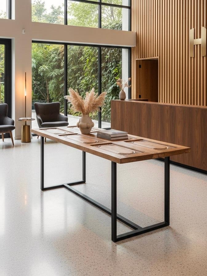 C21-20 Puerta Colonial de Madera Tallada – Siglo XIX - Imagen 3