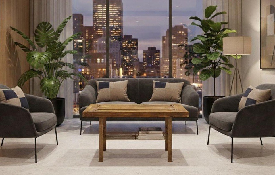 C21-6 Mesa de centro puerta antigua