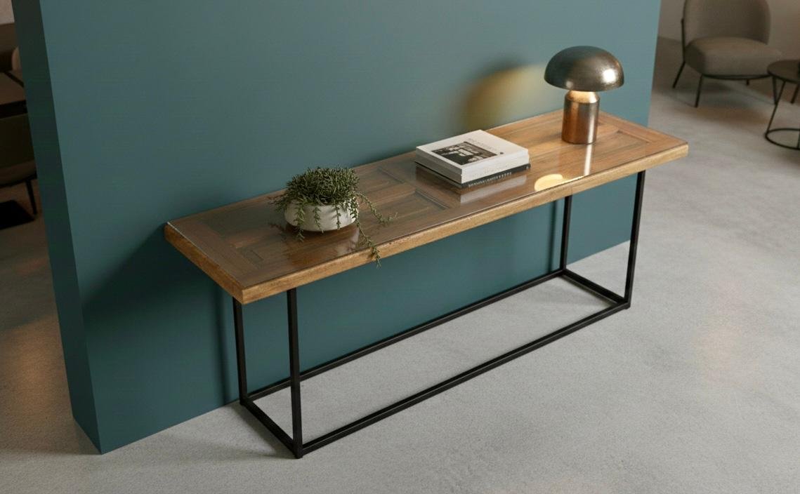 C-21-8 Puerta de Madera Maciza Recuperada: Una Joya Arquitectónica del Siglo XIX - Imagen 3