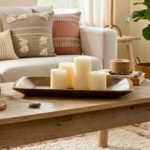 GEC-1 Bandeja rectangular de Madera antigua Tallada a Mano