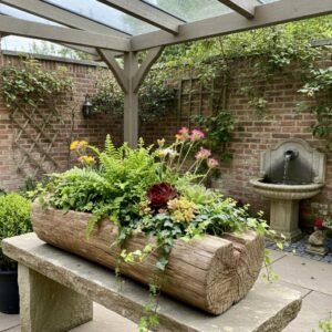 PT-7 Mortero Primitivo de Madera Tallada a Mano