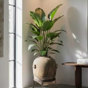 GEC-4 Tinaja de Barro Antigua con Base de Forja