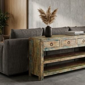 LP-11 Consola Industrial Rústica "Patina Vintage"