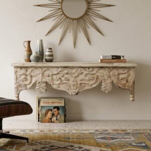 LP-13 Consola Flotante Tallada a Mano - Estilo Barroco Rústico