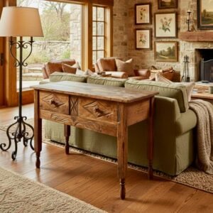 LP-3 Consola Rústica con Talla Artesanal