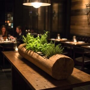 PT-11 Bebedero Primitivo de Madera Maciza Vaciada a Mano