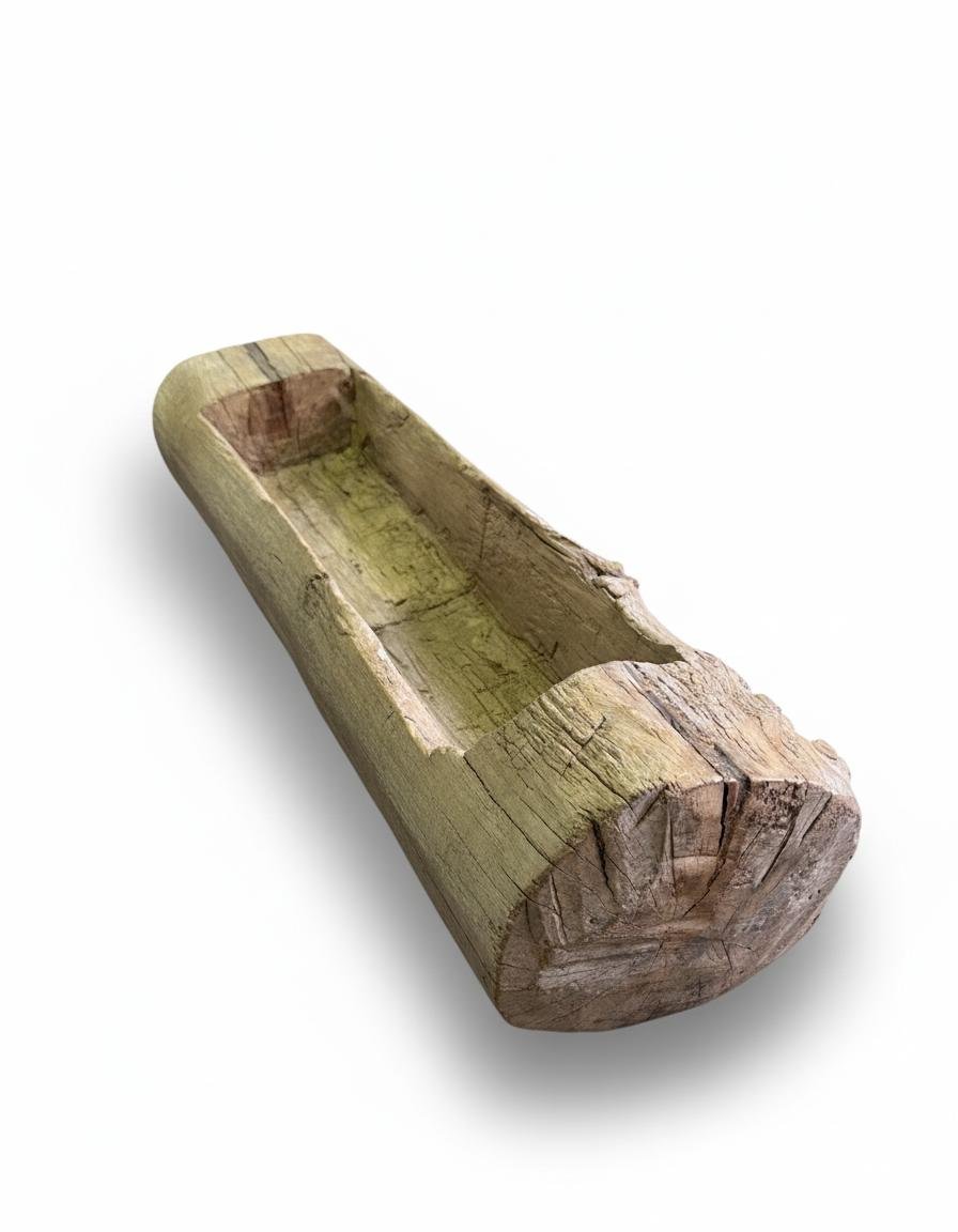 PT-11 Bebedero Primitivo de Madera Maciza Vaciada a Mano - Imagen 4