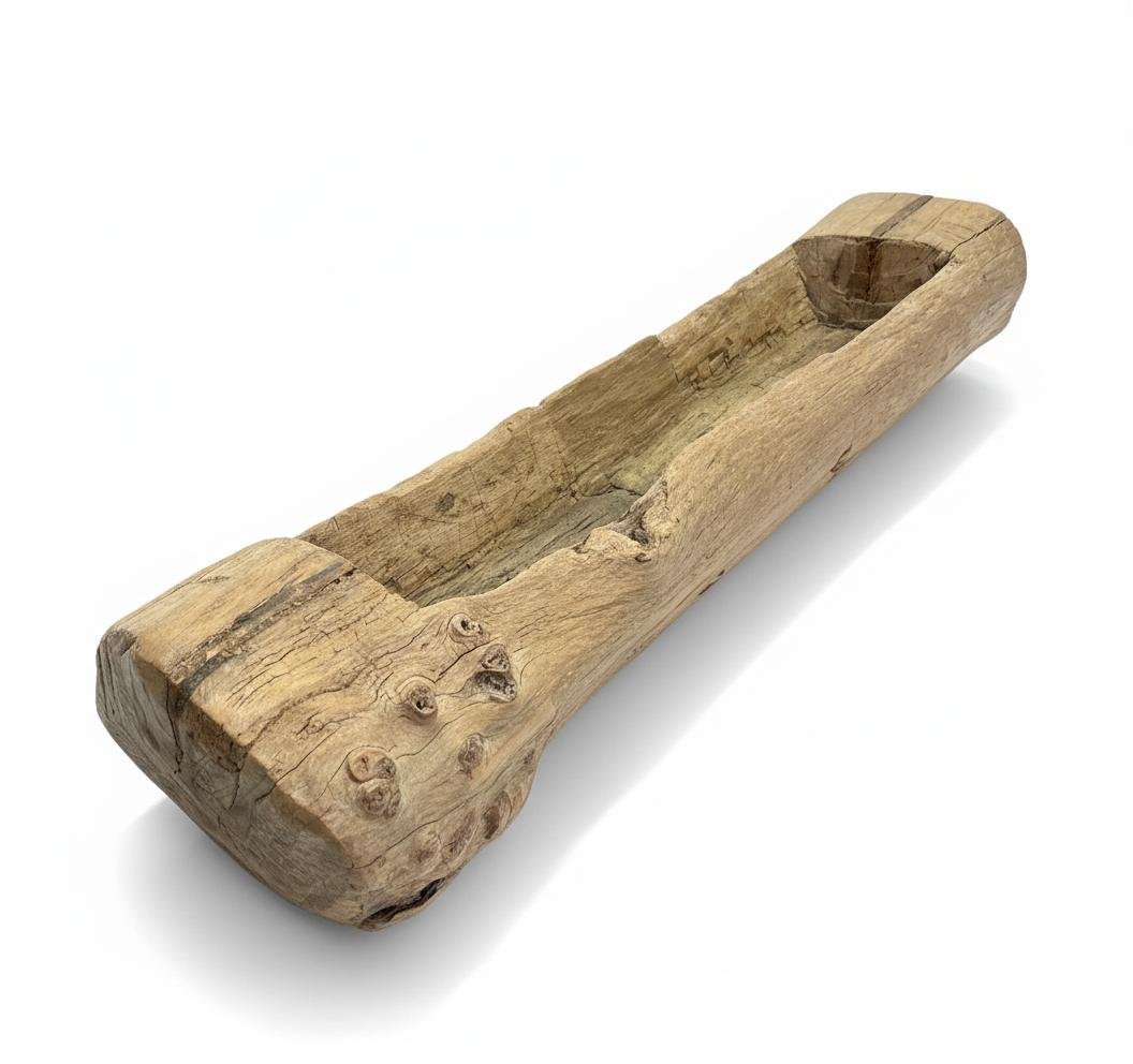 PT-11 Bebedero Primitivo de Madera Maciza Vaciada a Mano - Imagen 3