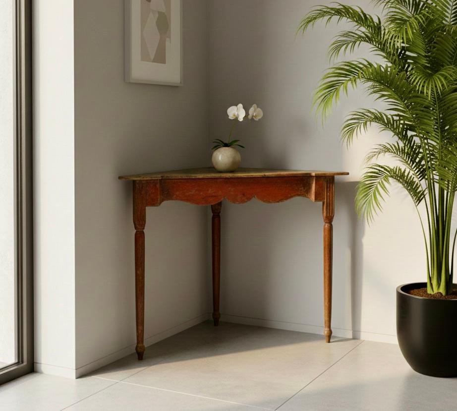 PT-4 Mesa Rinconera de Tres Patas – Estilo Rústico Colonial